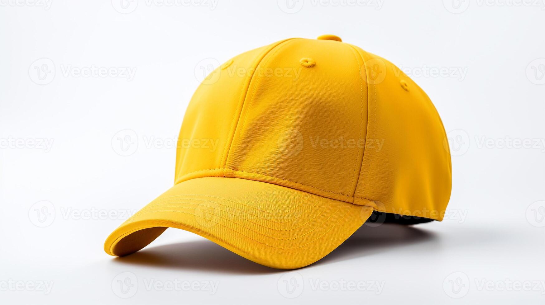 AI generated Photo of Yellow Baseball Cap isolated on white background. AI Generated