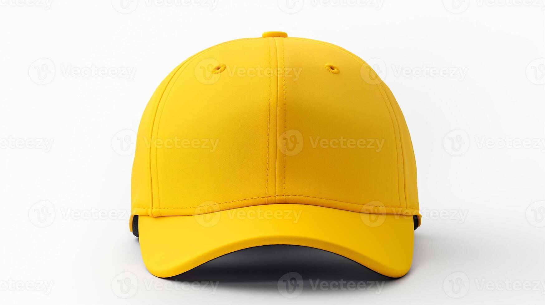 AI generated Photo of Yellow Cycling Cap isolated on white background. AI Generated