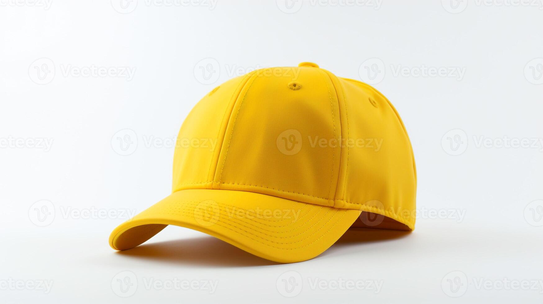 AI generated Photo of Yellow Fitted Cap isolated on white background. AI Generated