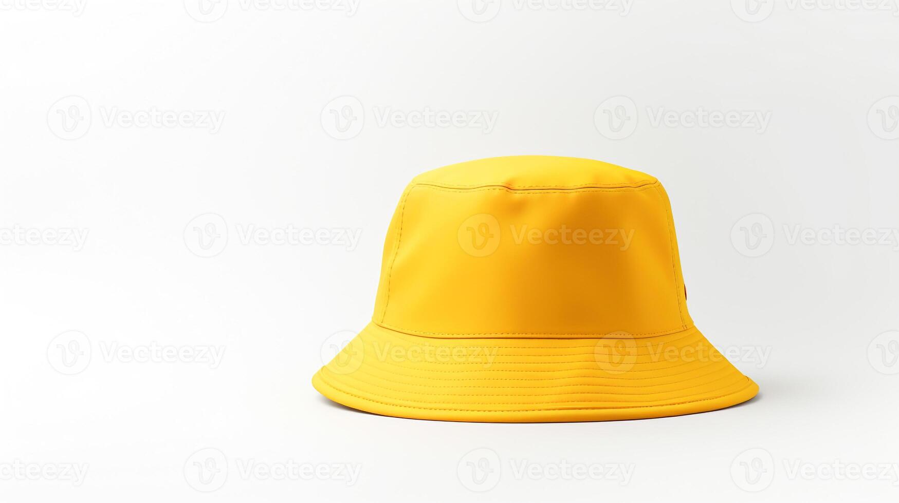 AI generated Photo of Yellow Bucket Hat isolated on white background. AI Generated