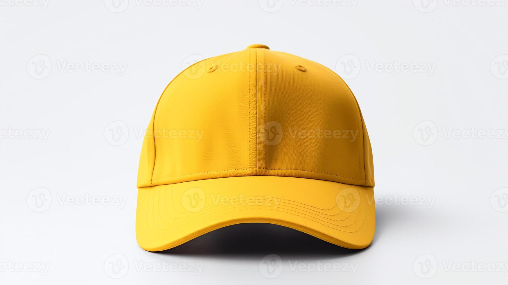 AI generated Photo of Yellow Baseball Cap isolated on white background. AI Generated