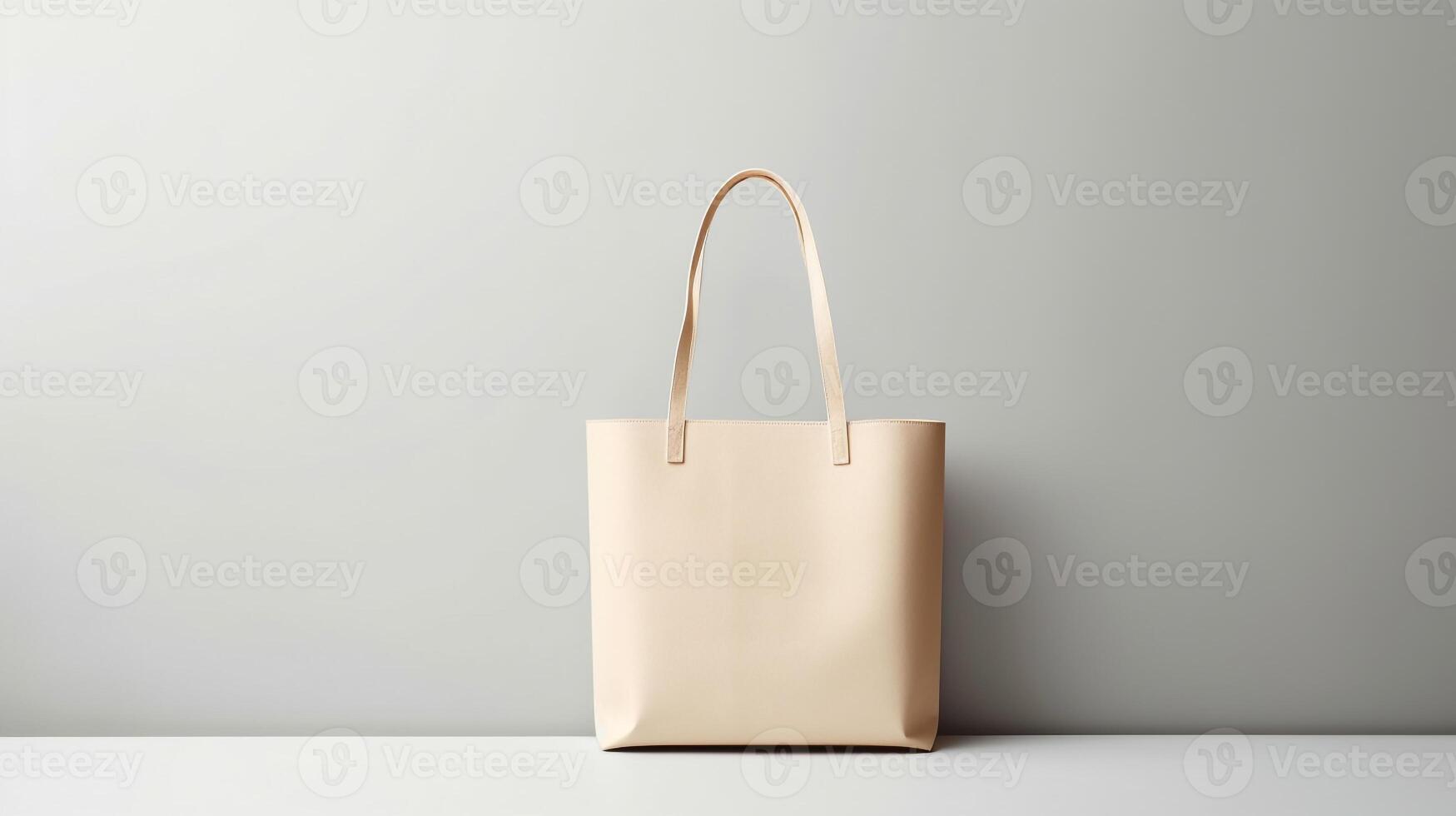 AI generated Beige Tote Bag isolated on white background with copy space for advertisement. AI Generated photo