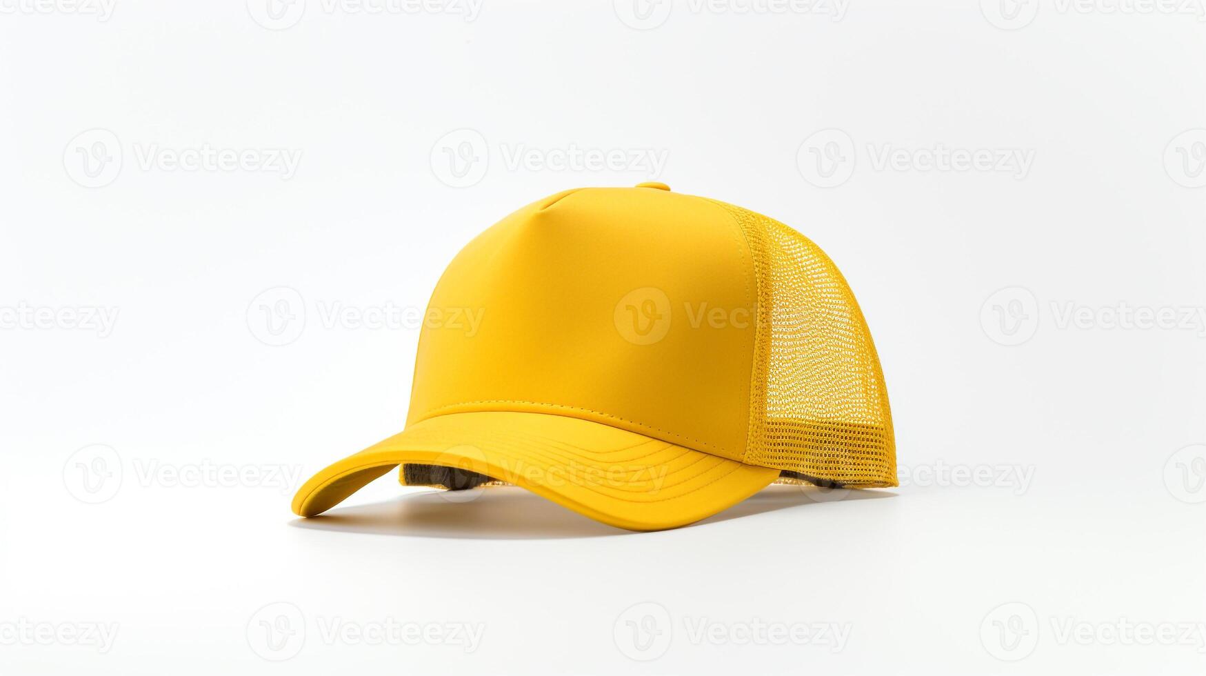 ai generado foto de amarillo camionero gorra aislado en blanco antecedentes. ai generado