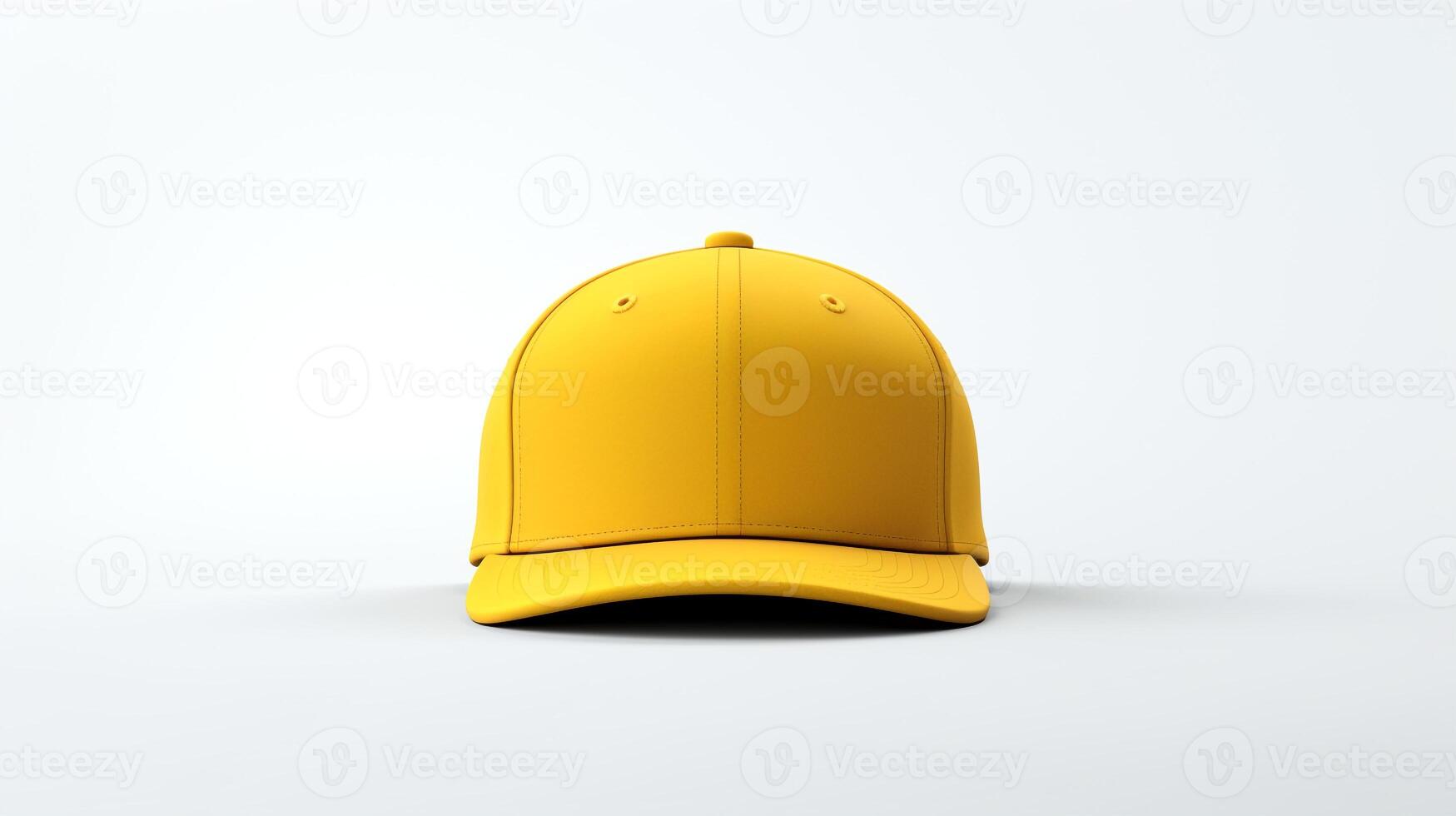 AI generated Photo of Yellow Snapback isolated on white background. AI Generated