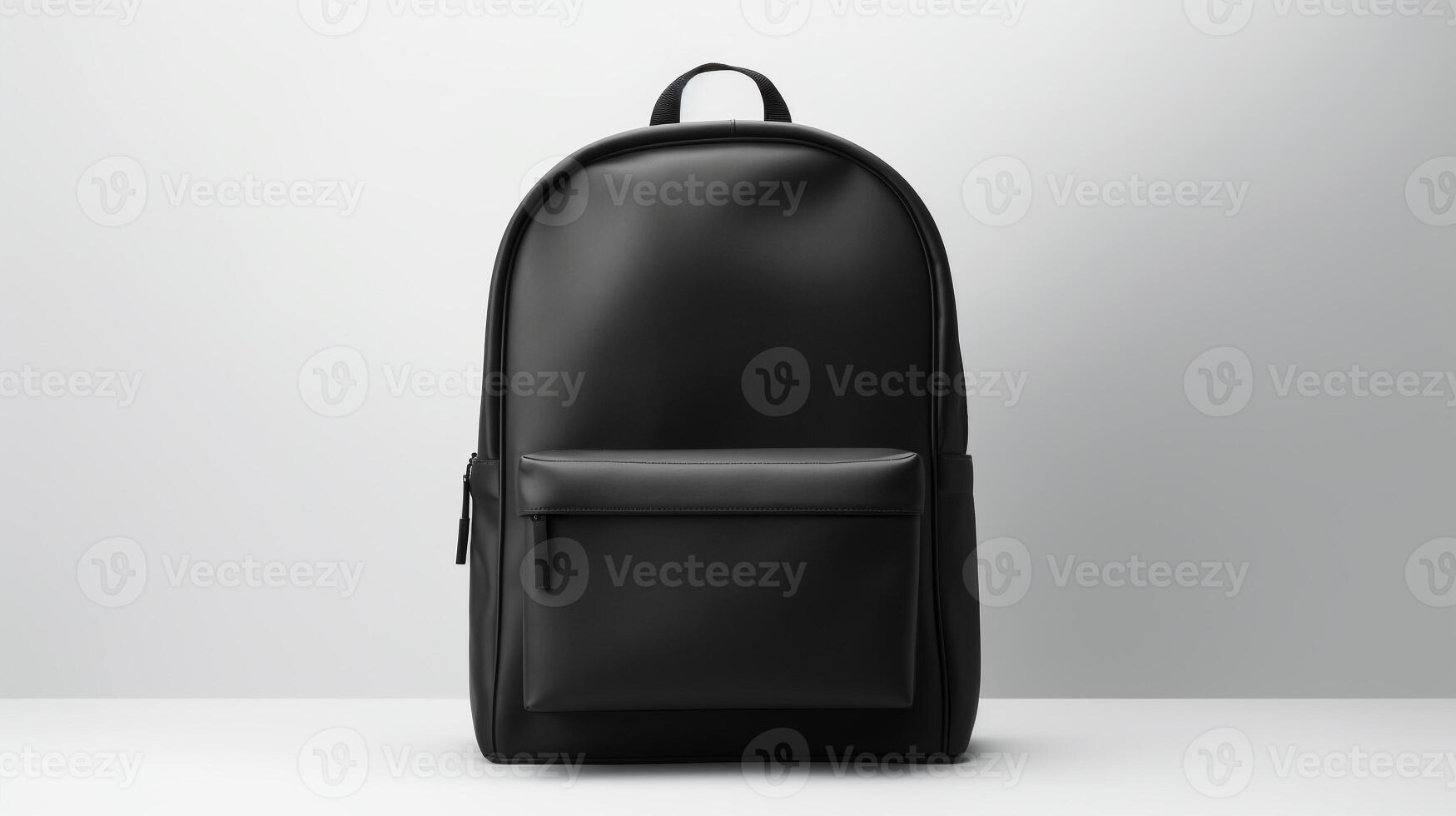 ai generado negro Moda mochila bolso aislado en blanco antecedentes con Copiar espacio para anuncio publicitario. ai generado foto