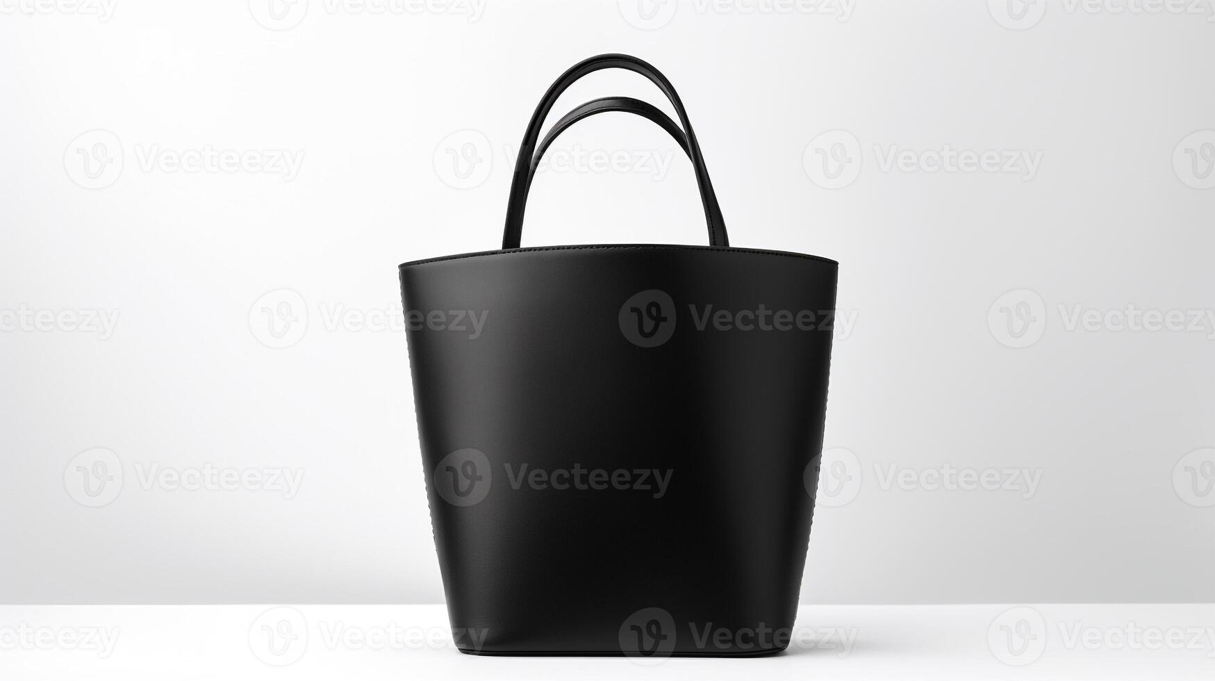 AI generated Black Bucket Bag isolated on white background with copy space for advertisement. AI Generated photo