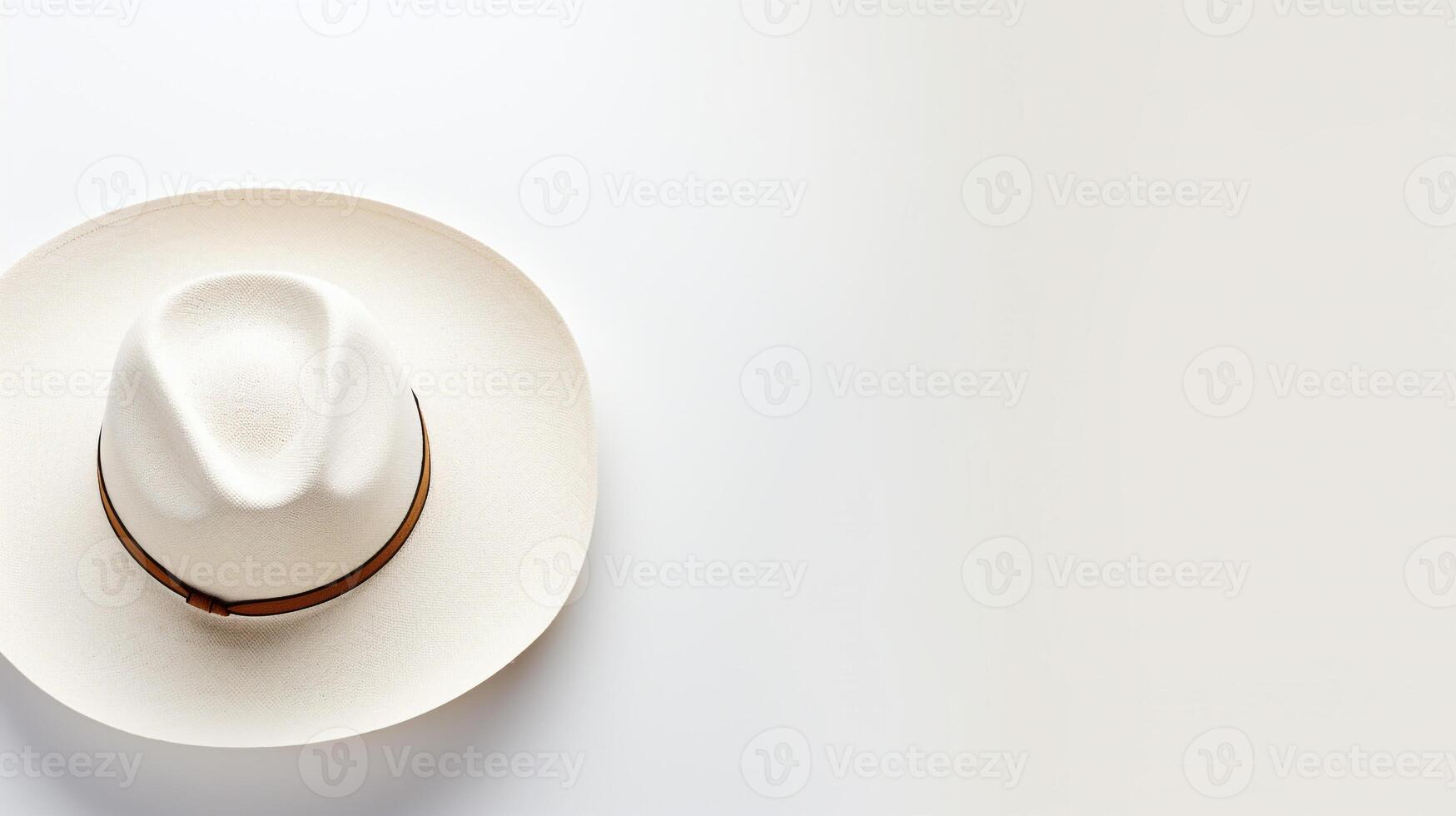 AI generated Photo of White Straw hat isolated on white background. AI Generated