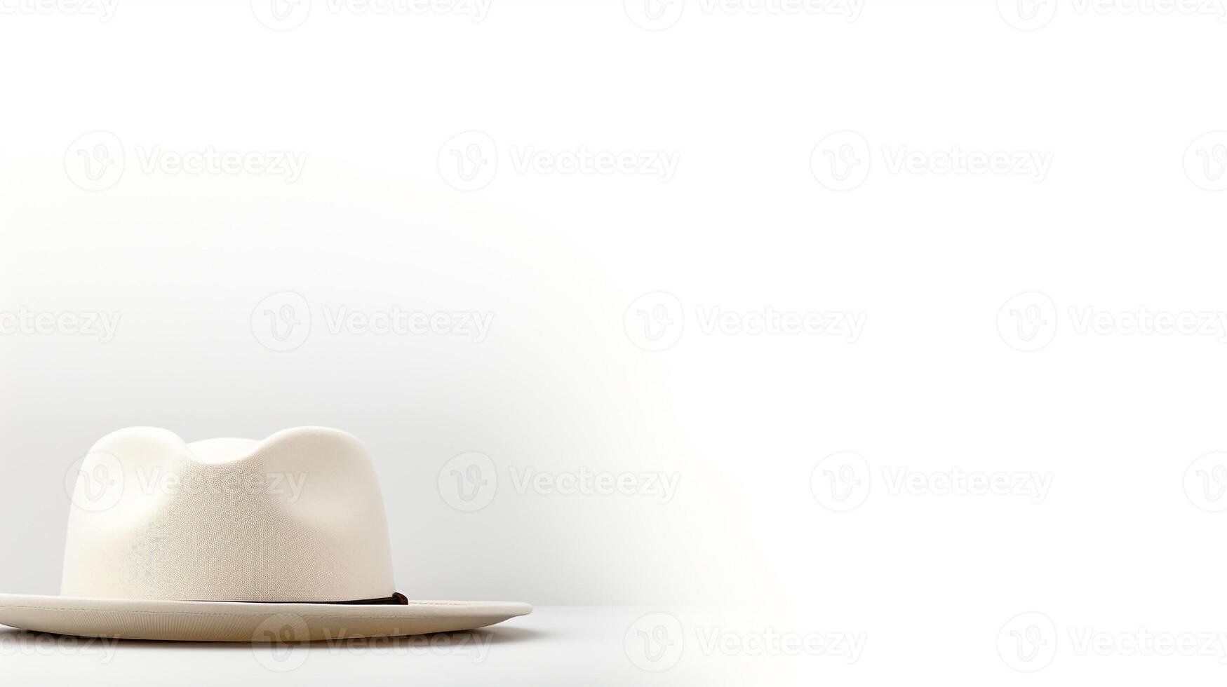 AI generated Photo of White Fedora Hat isolated on white background. AI Generated