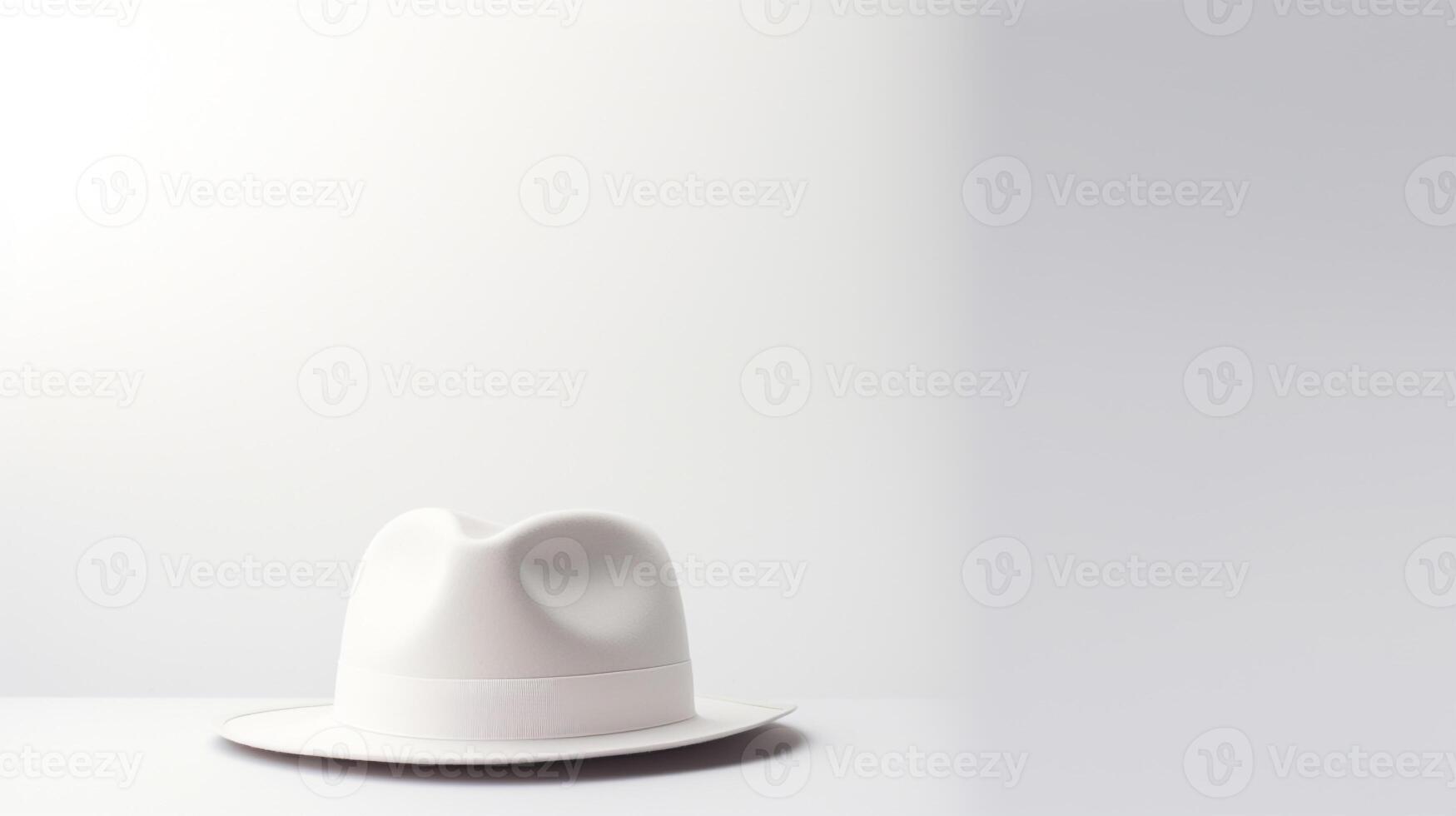 AI generated Photo of White Fedora Hat isolated on white background. AI Generated