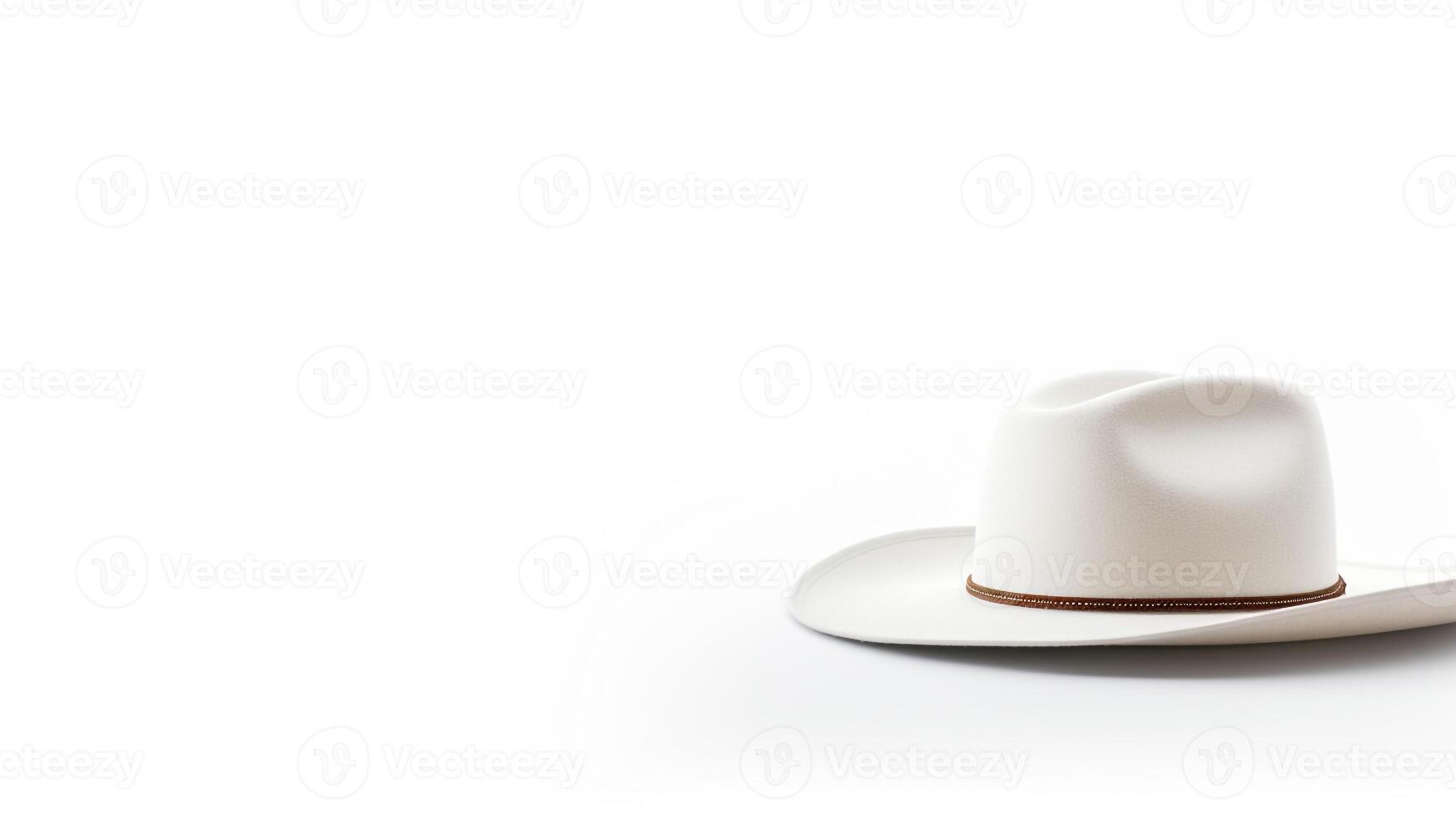 AI generated Photo of White Cowboy Hat isolated on white background. AI Generated