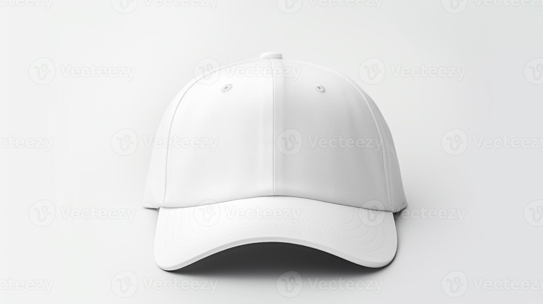 AI generated Photo of White Fitted Cap isolated on white background. AI Generated