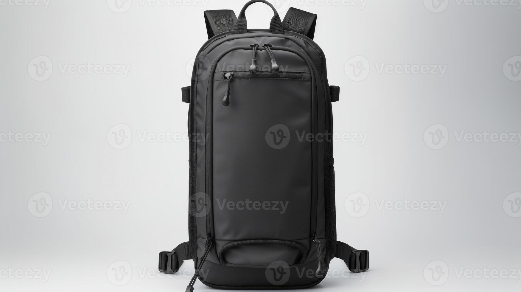 ai generado negro hidratación mochila bolso aislado en blanco antecedentes con Copiar espacio para anuncio publicitario. ai generado foto