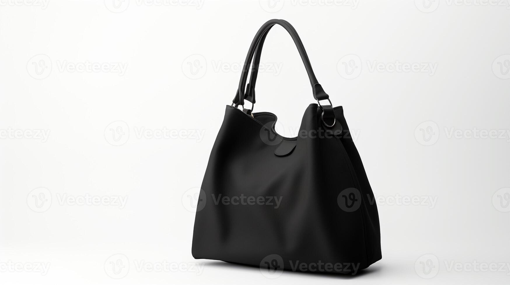 AI generated Black Hobo Bag isolated on white background with copy space for advertisement. AI Generated photo