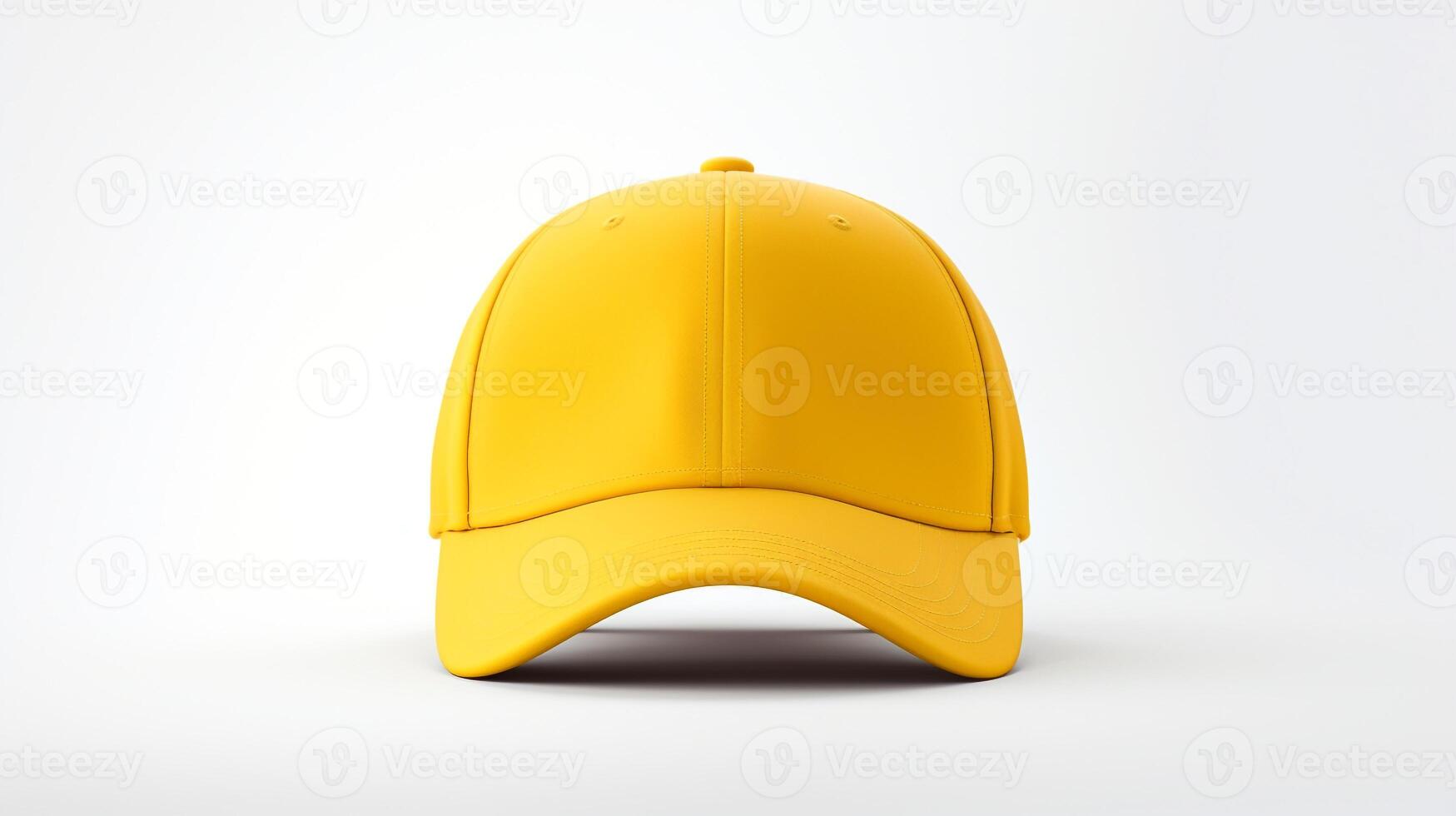 AI generated Photo of Yellow Fitted Cap isolated on white background. AI Generated