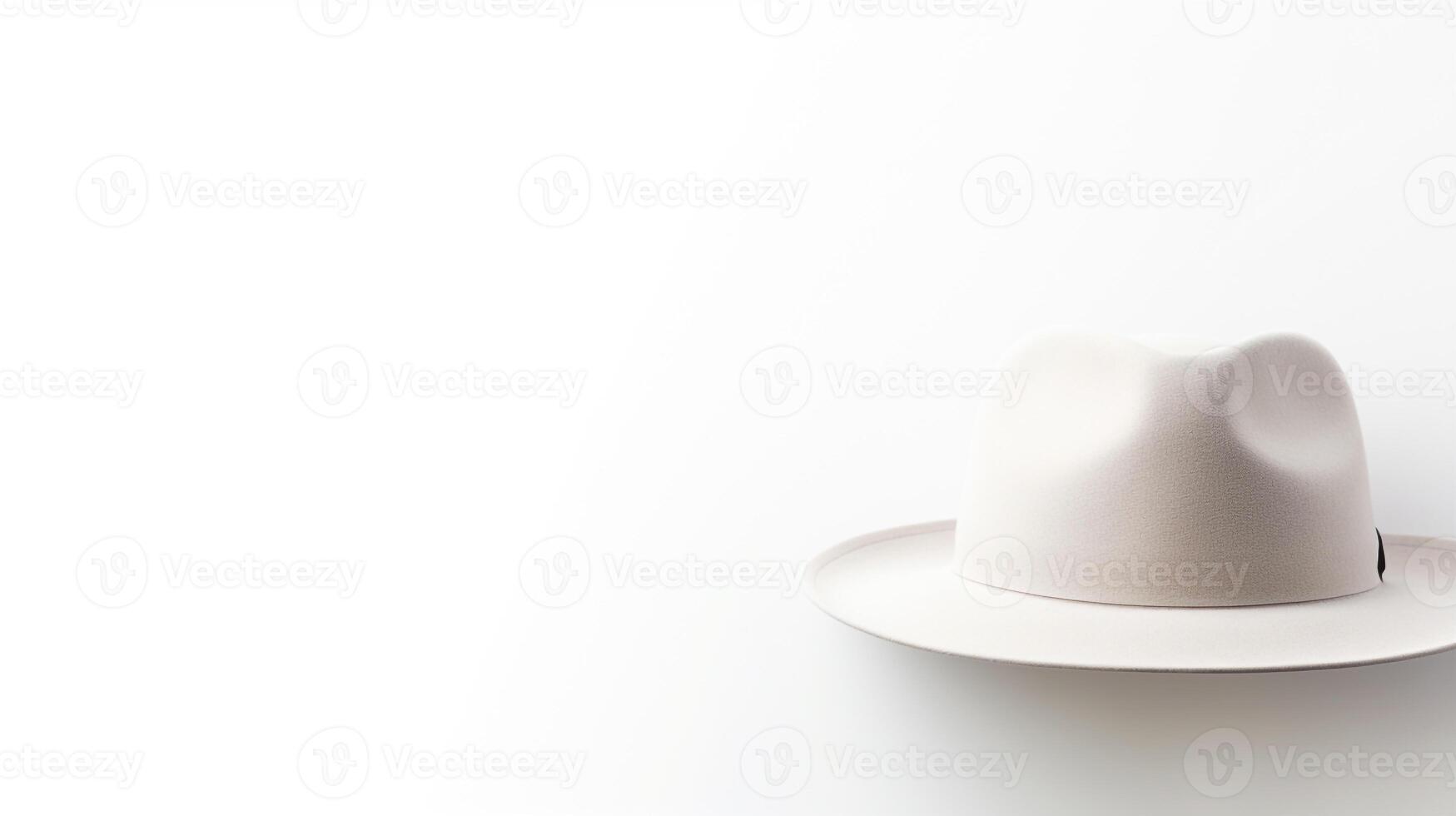 AI generated Photo of White Trilby Hat isolated on white background. AI Generated