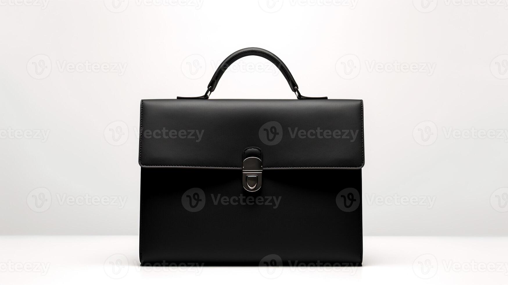 AI generated Black Satchel Bag isolated on white background with copy space for advertisement. AI Generated photo