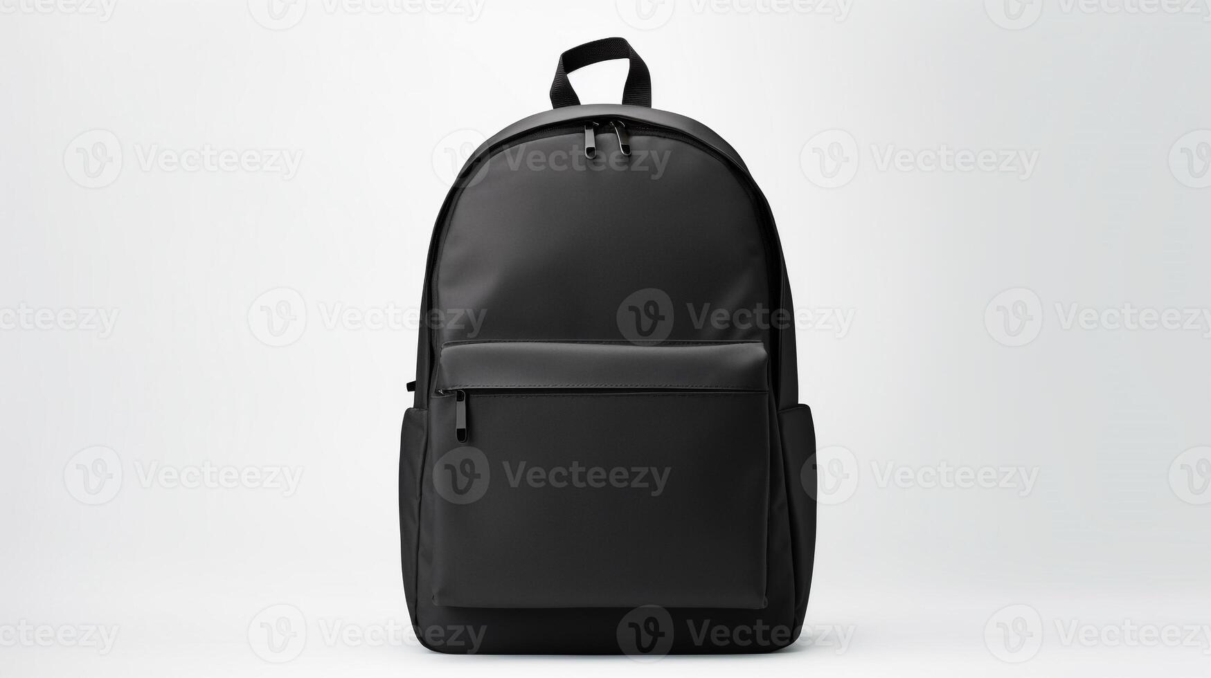 AI generated Black School Backpack Bag isolated on white background with copy space for advertisement. AI Generated photo