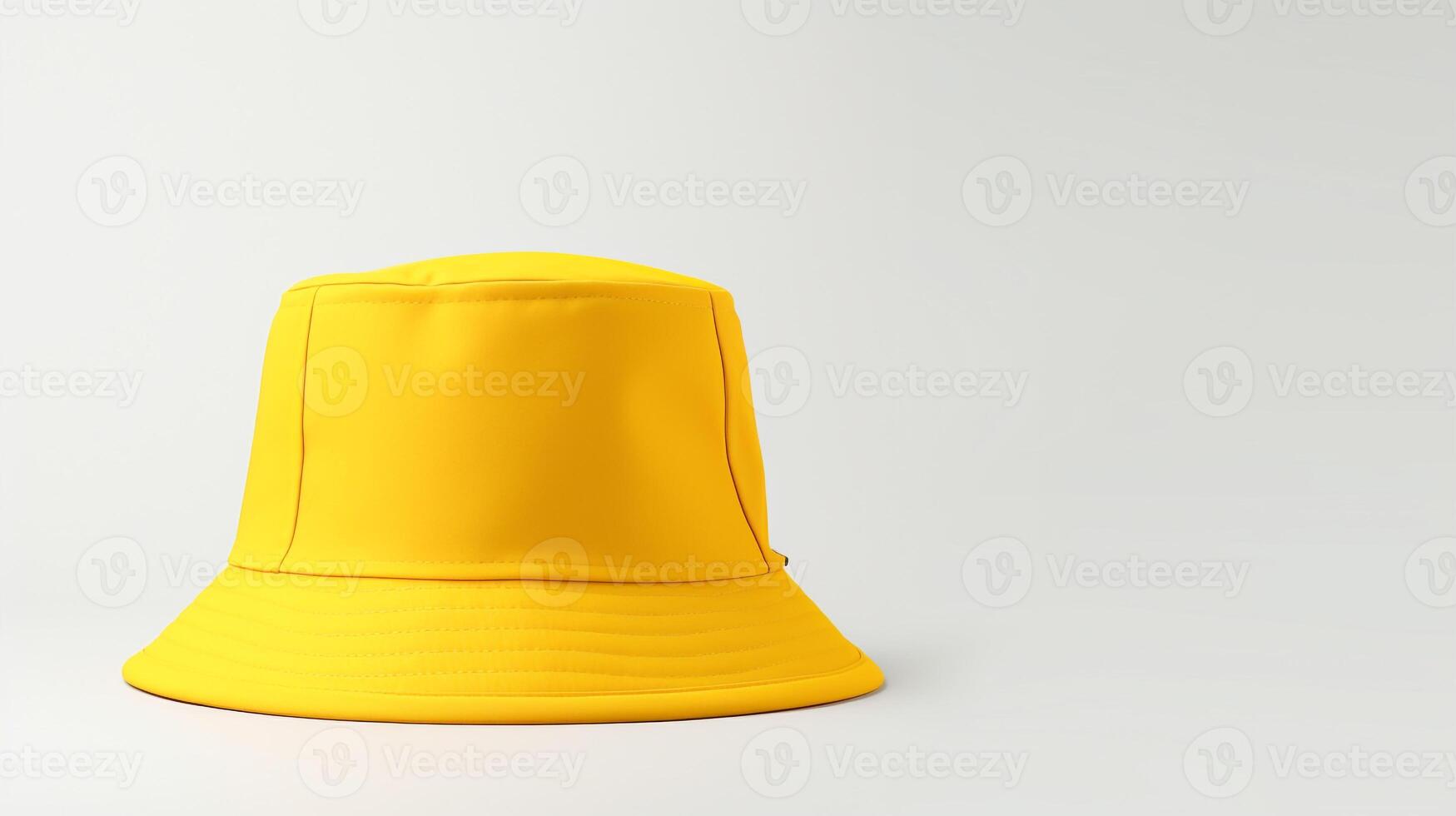AI generated Photo of Yellow Bucket Hat isolated on white background. AI Generated