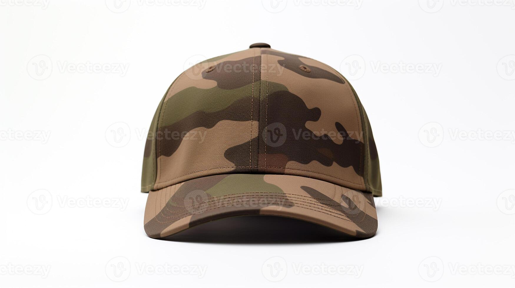 ai generado foto de bosque camuflaje militar gorra aislado en blanco antecedentes. ai generado