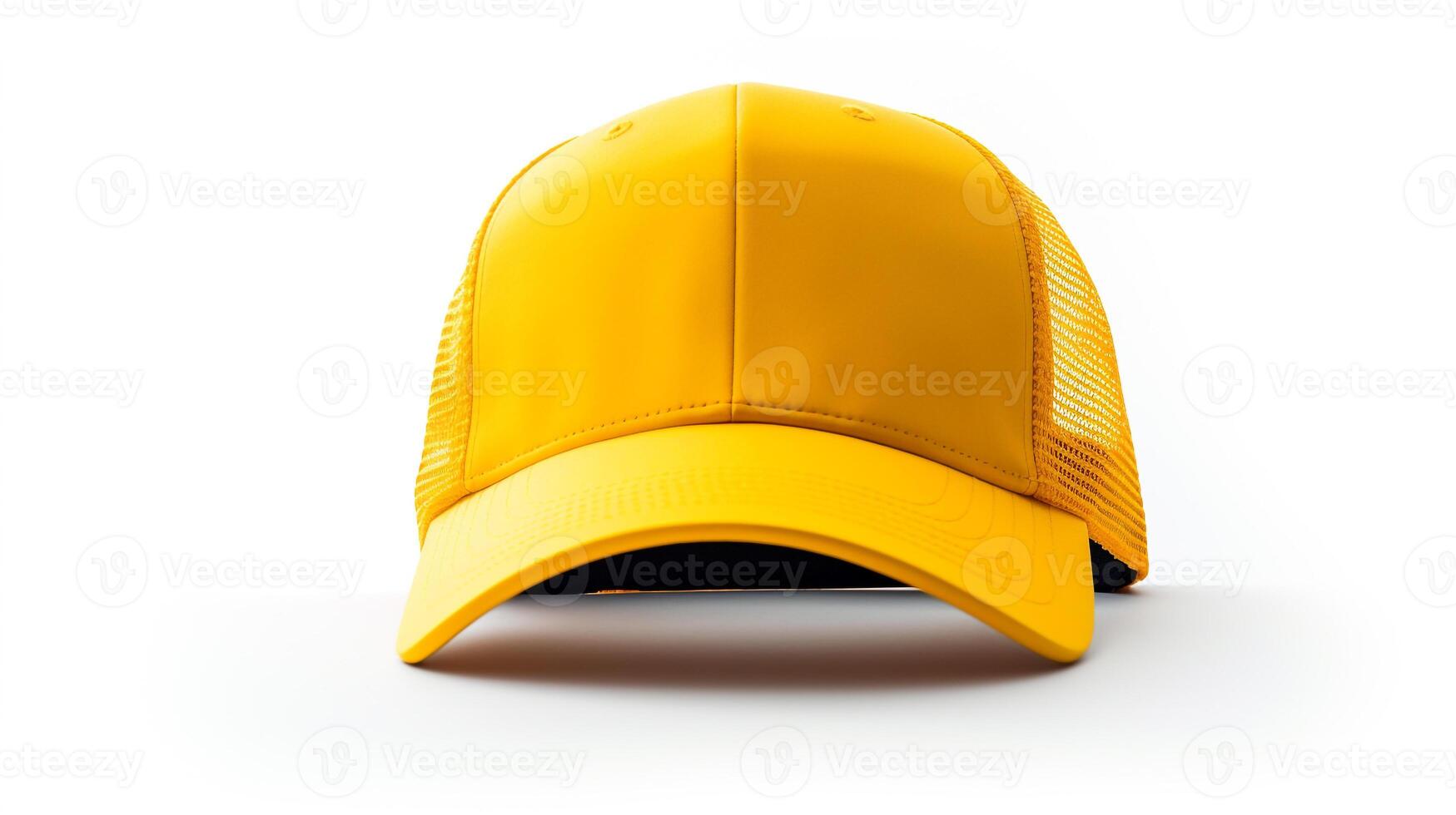 ai generado foto de amarillo camionero gorra aislado en blanco antecedentes. ai generado