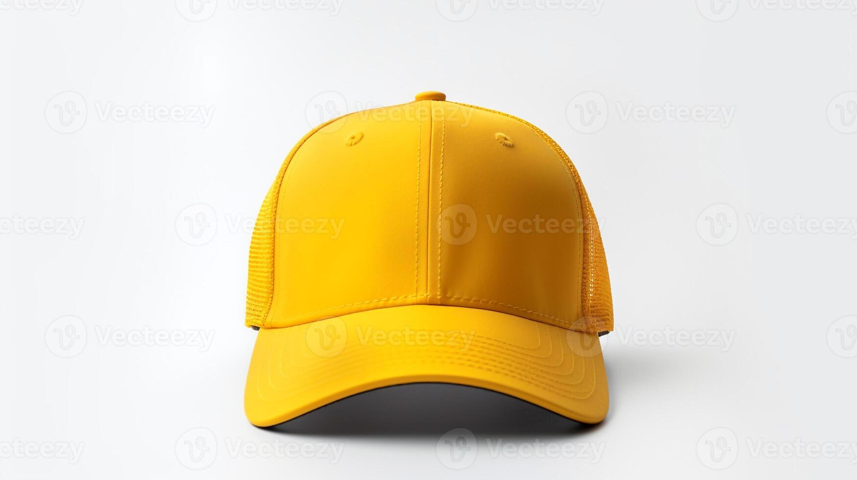 ai generado foto de amarillo camionero gorra aislado en blanco antecedentes. ai generado