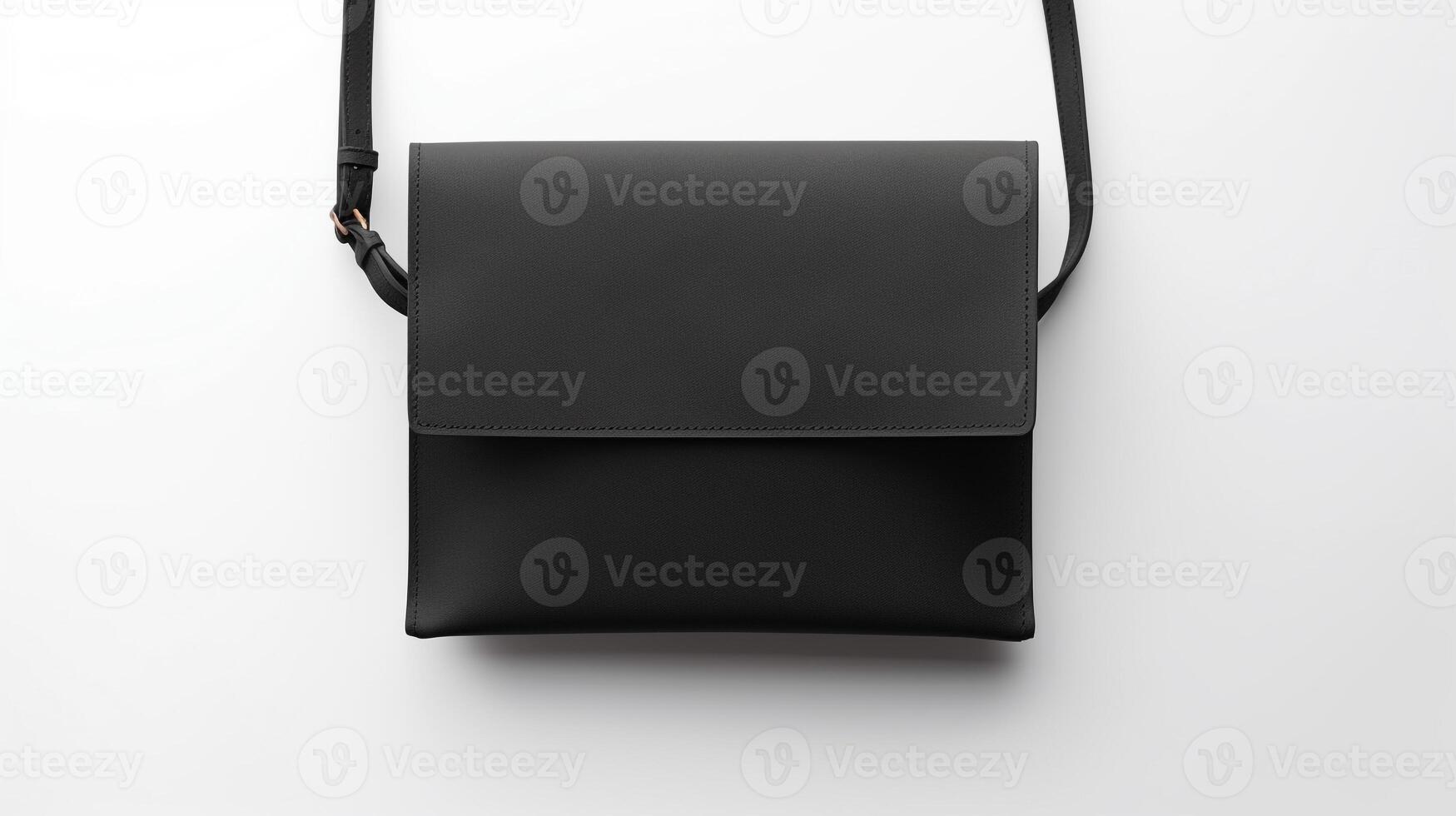 AI generated Black Crossbody Bag isolated on white background with copy space for advertisement. AI Generated photo
