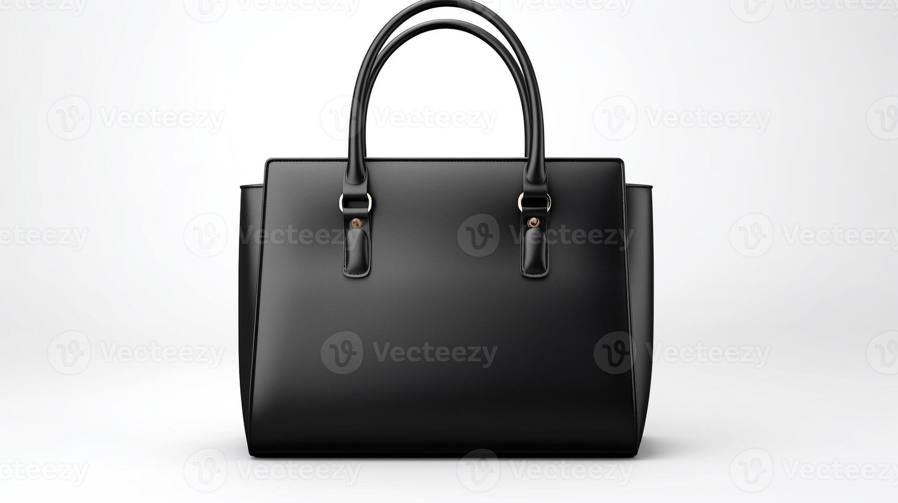 AI generated Black Leather Bag isolated on white background with copy space for advertisement. AI Generated photo