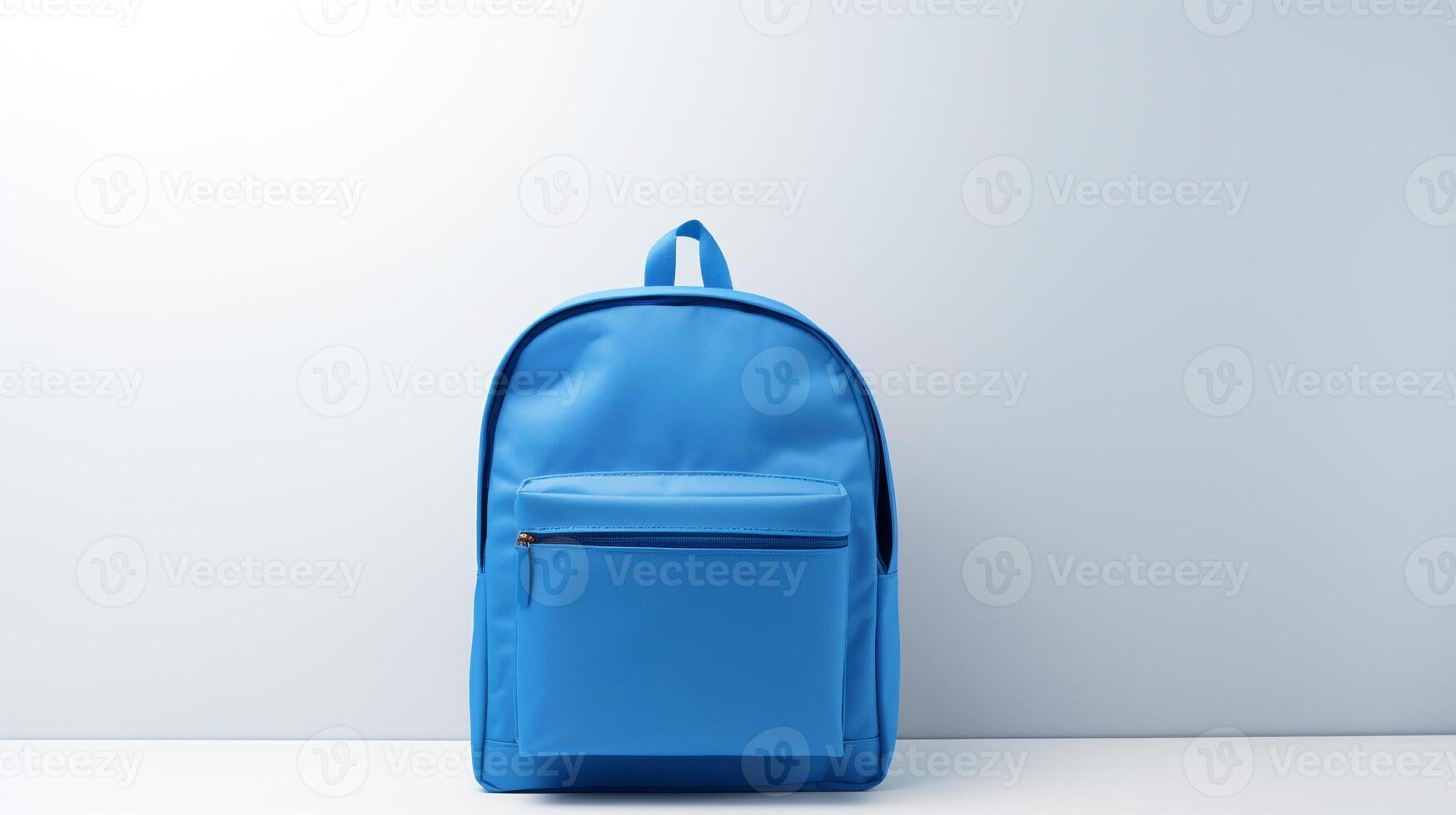 ai generado azul mochila bolso aislado en blanco antecedentes con Copiar espacio para anuncio publicitario. ai generado foto