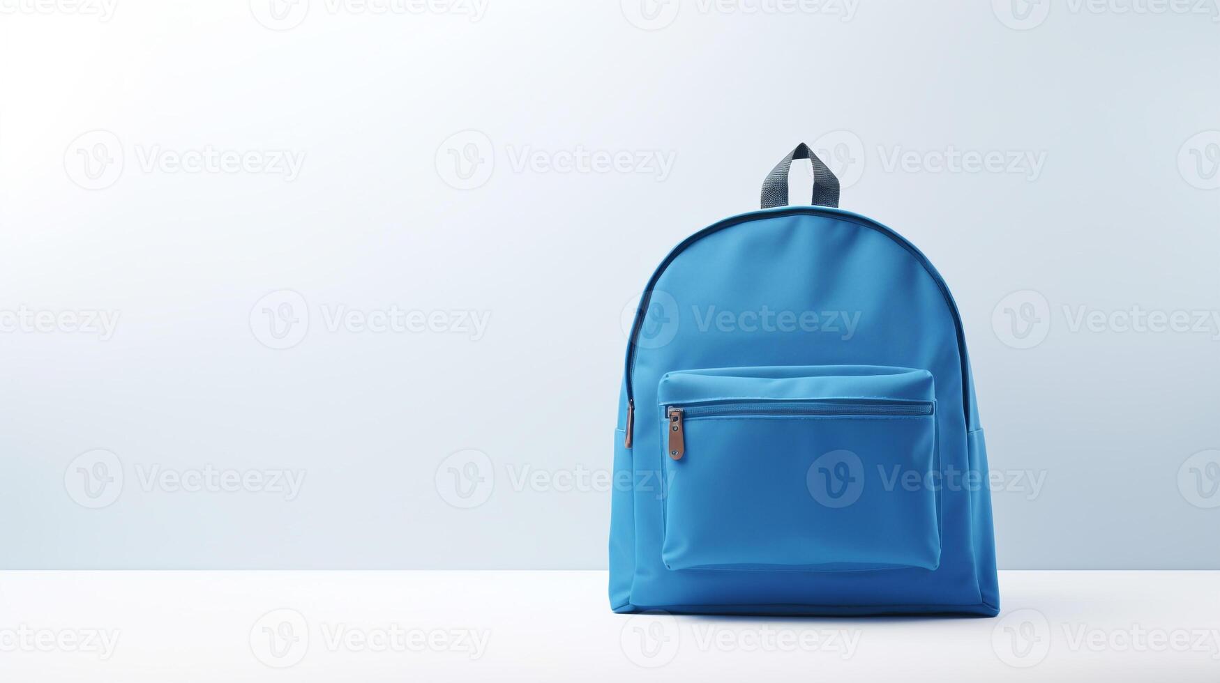 ai generado azul mochila bolso aislado en blanco antecedentes con Copiar espacio para anuncio publicitario. ai generado foto
