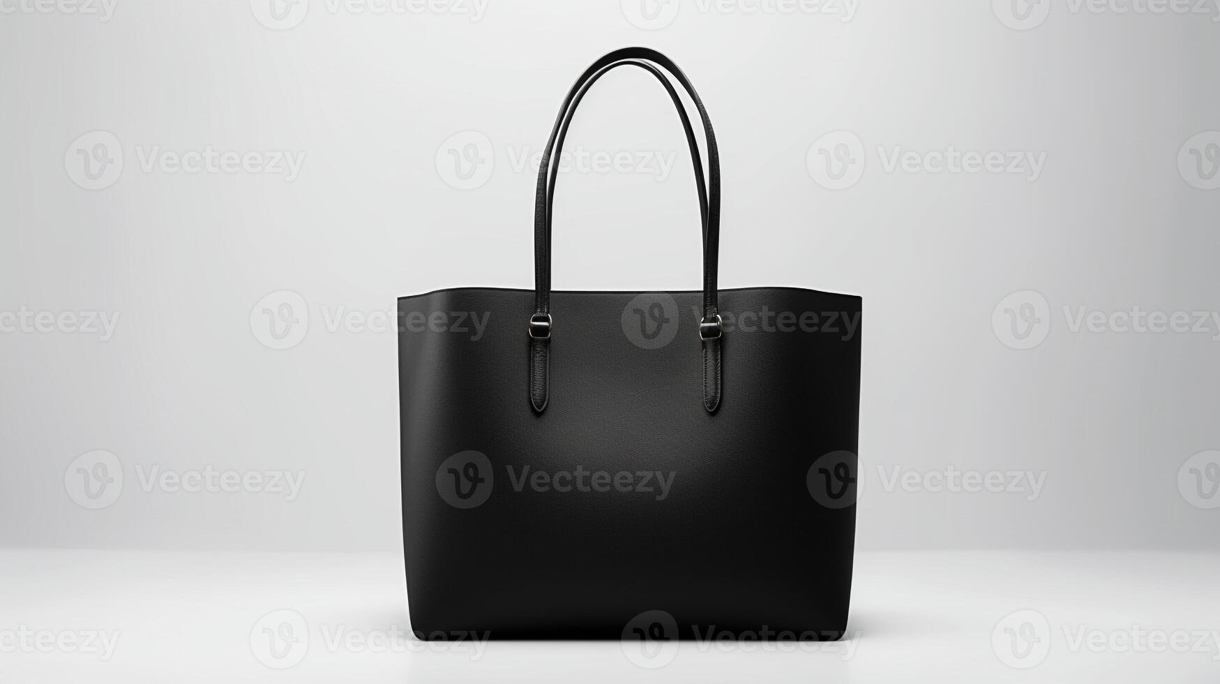 AI generated Black Tote Bag isolated on white background with copy space for advertisement. AI Generated photo