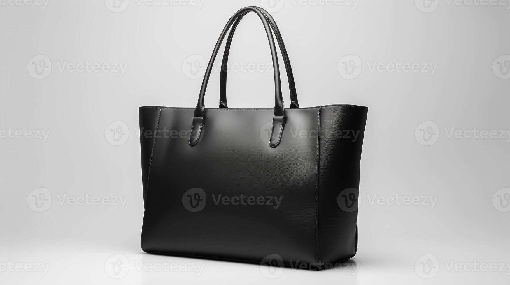 AI generated Black Leather Bag isolated on white background with copy space for advertisement. AI Generated photo