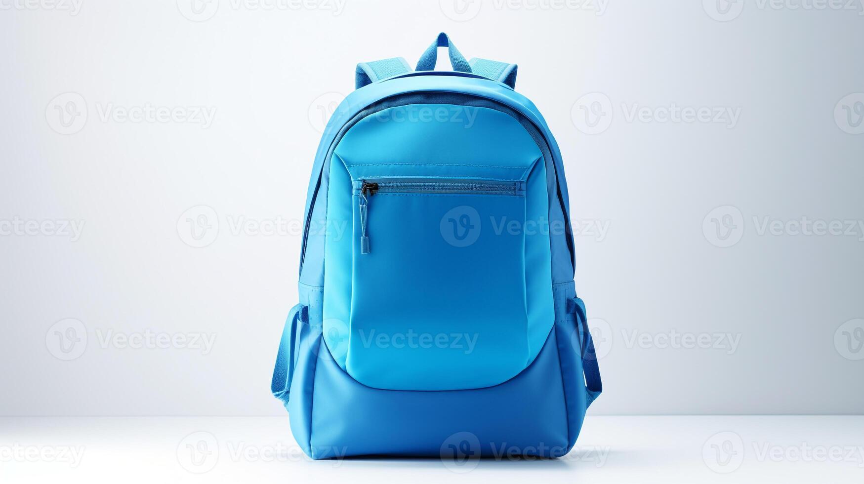 ai generado azul mochila bolso aislado en blanco antecedentes con Copiar espacio para anuncio publicitario. ai generado foto