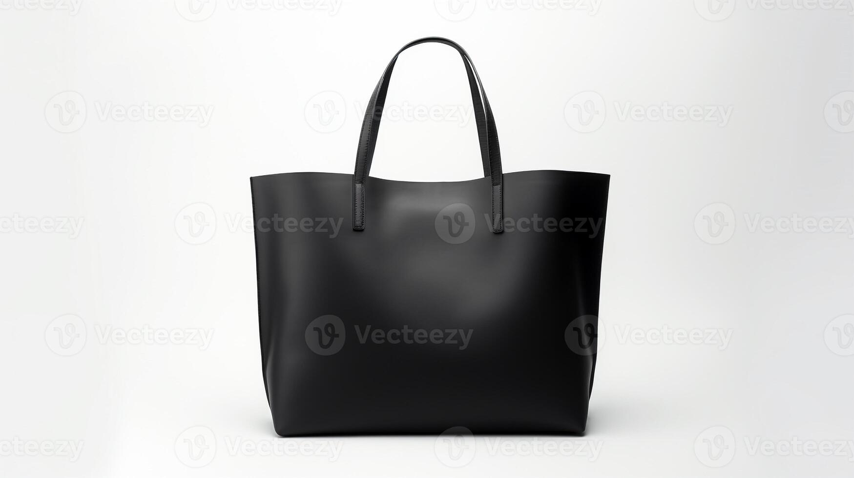 AI generated Black Tote Bag isolated on white background with copy space for advertisement. AI Generated photo