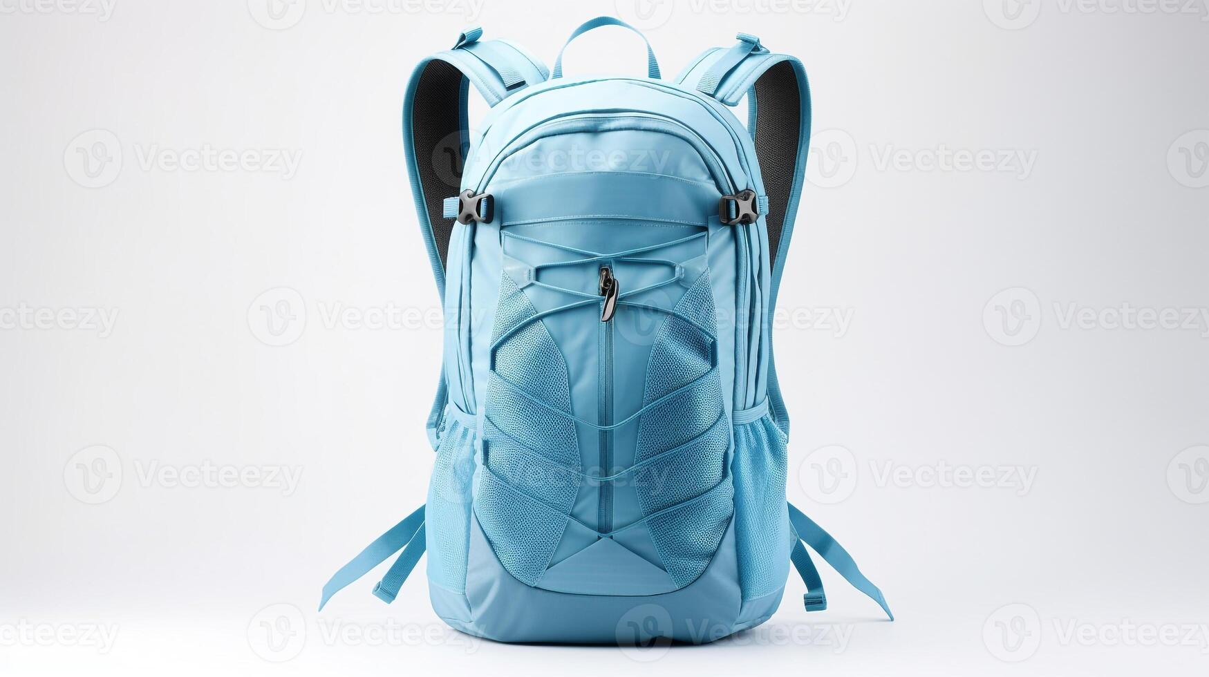 AI generated Blue Hydration Backpack Bag isolated on white background with copy space for advertisement. AI Generated photo