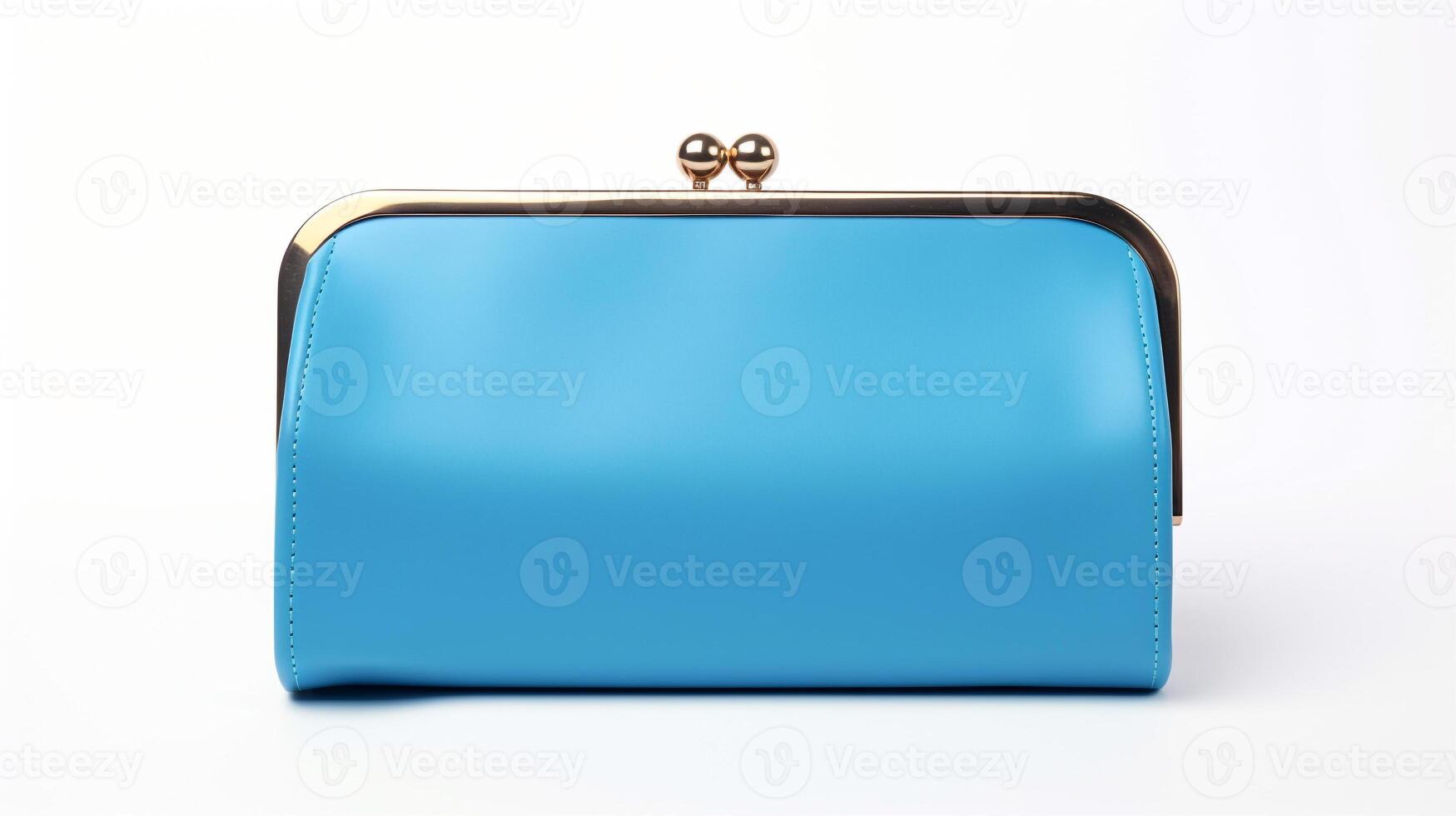 AI generated Blue Frame Clutch Bag isolated on white background with copy space for advertisement. AI Generated photo