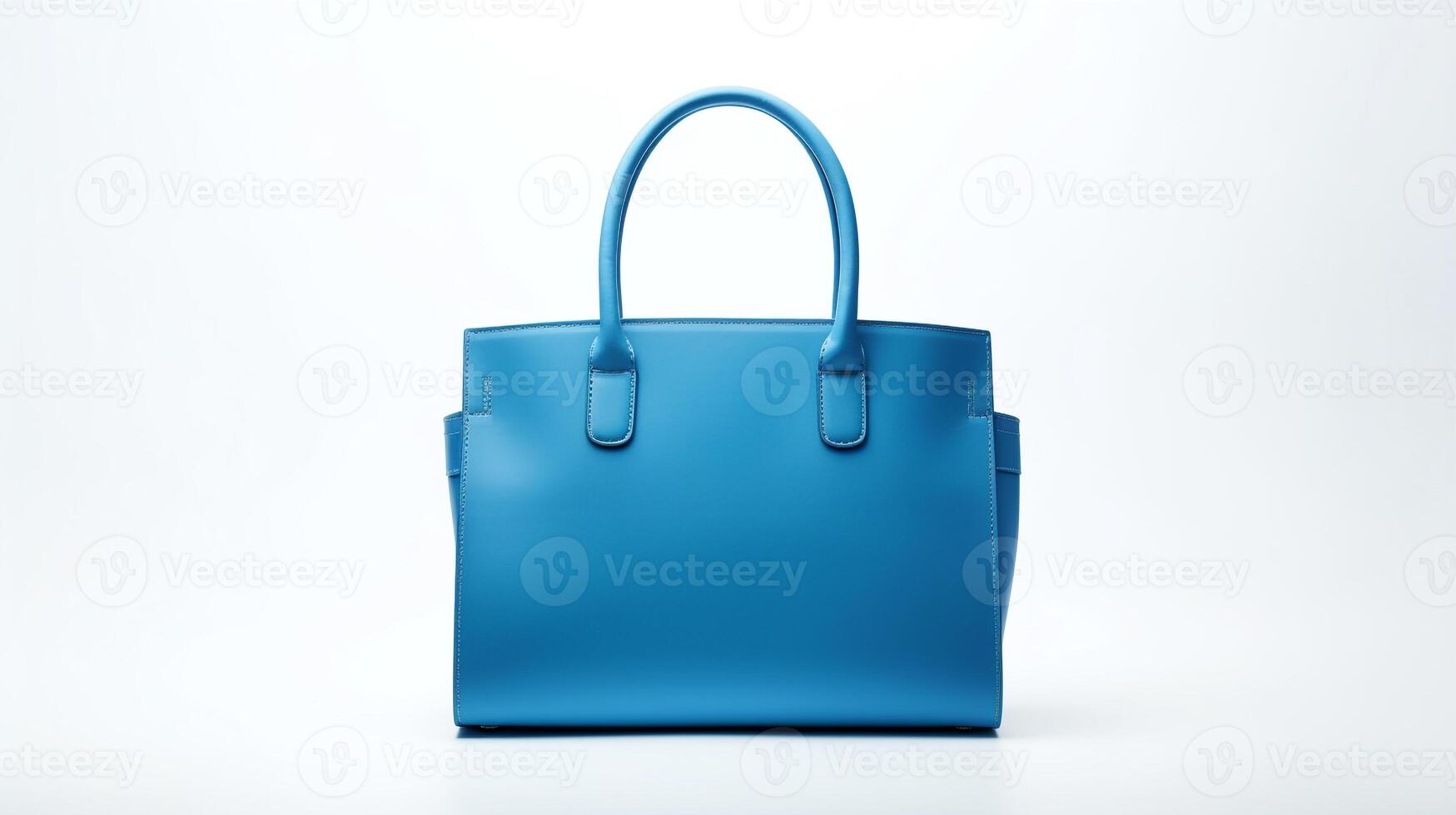 AI generated Blue Leather Bag isolated on white background with copy space for advertisement. AI Generated photo