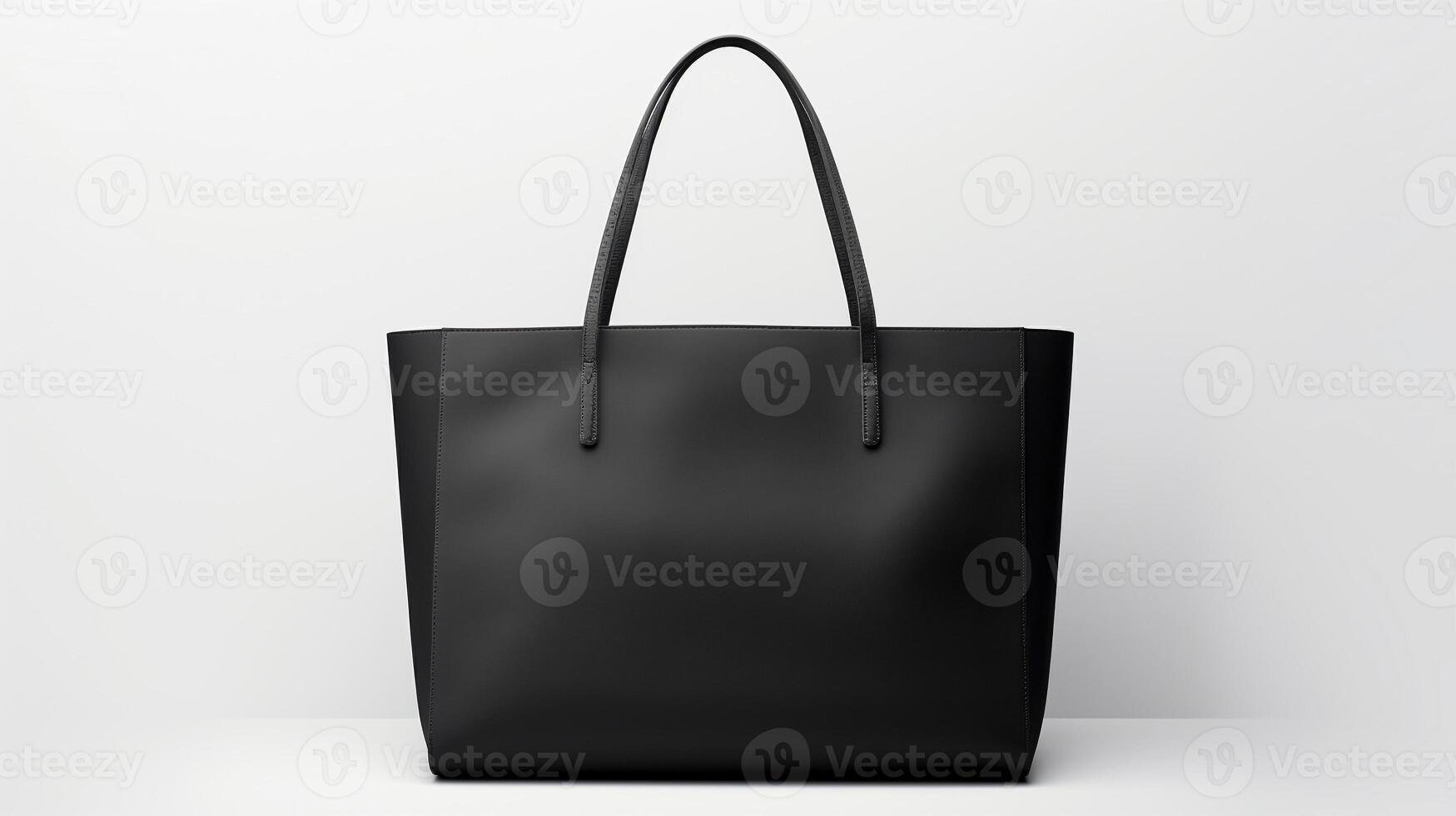 AI generated Black Tote Bag isolated on white background with copy space for advertisement. AI Generated photo