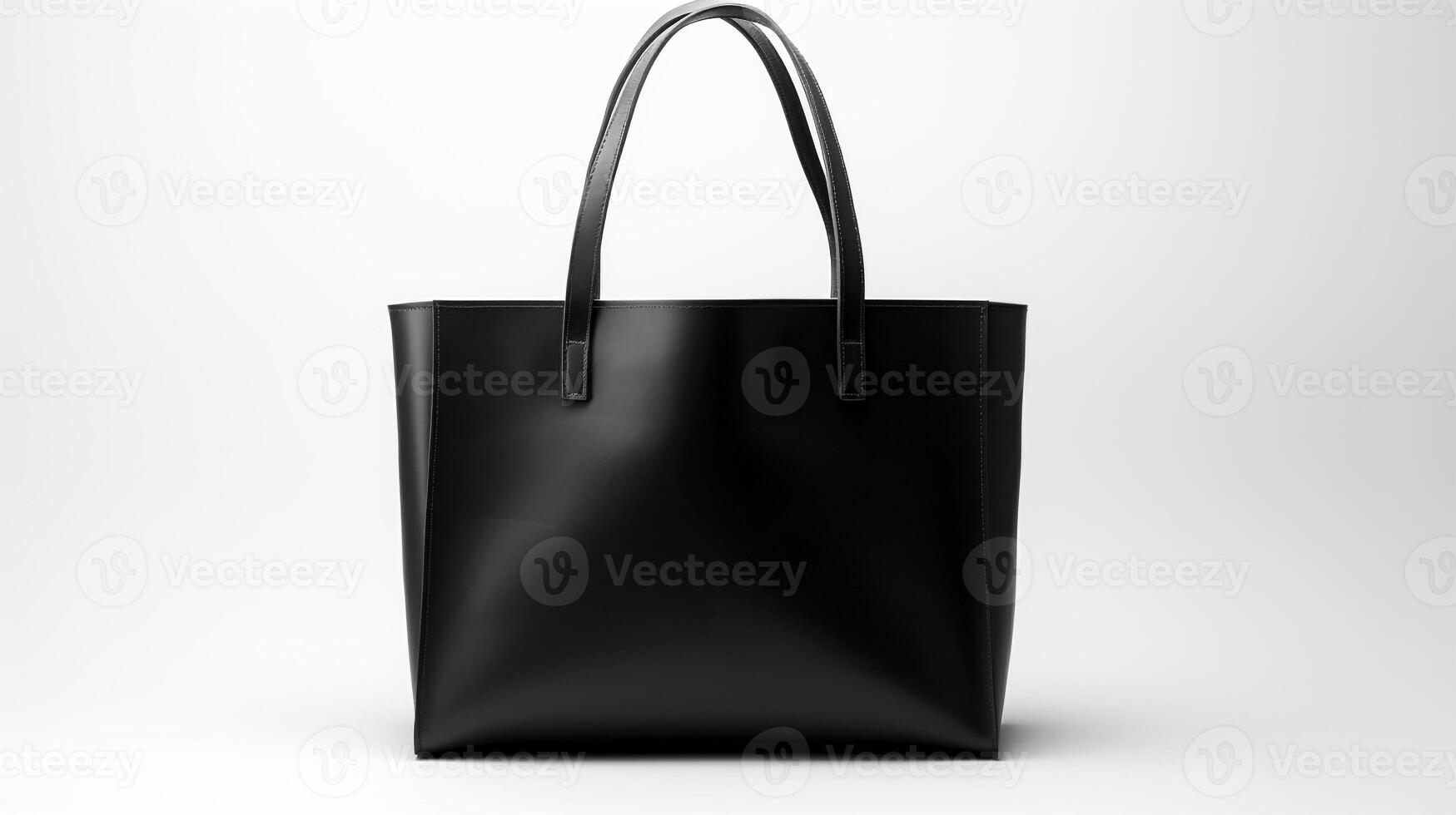 AI generated Black Tote Bag isolated on white background with copy space for advertisement. AI Generated photo