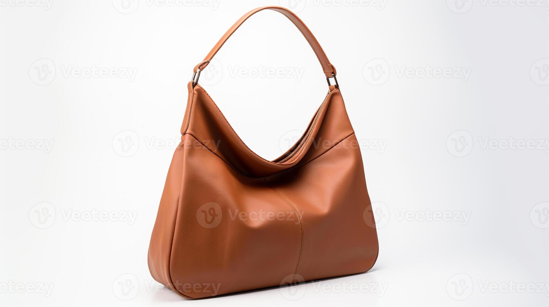 AI generated Brown Hobo Bag isolated on white background with copy space for advertisement. AI Generated photo