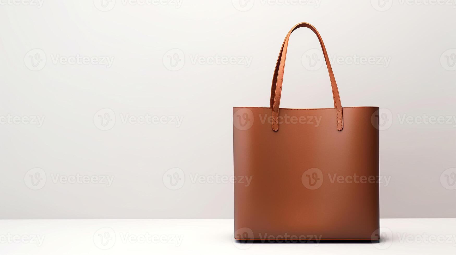AI generated Brown Tote Bag isolated on white background with copy space for advertisement. AI Generated photo