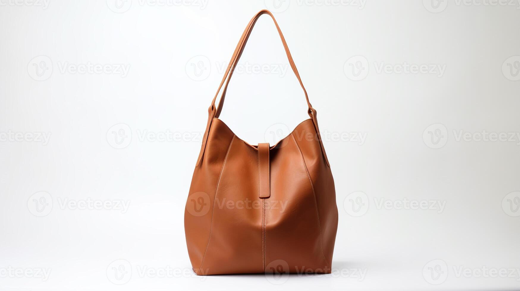 AI generated Brown Hobo Bag isolated on white background with copy space for advertisement. AI Generated photo