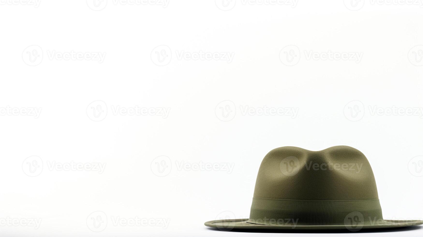 AI generated Photo of Green Panama Hat isolated on white background. AI Generated