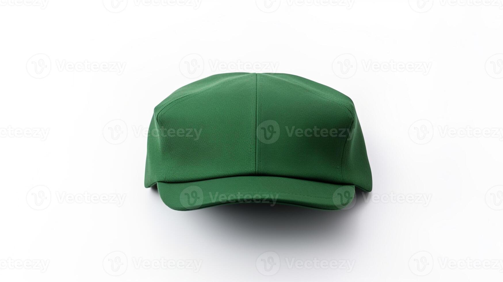 AI generated Photo of Green Newsboy Cap isolated on white background. AI Generated