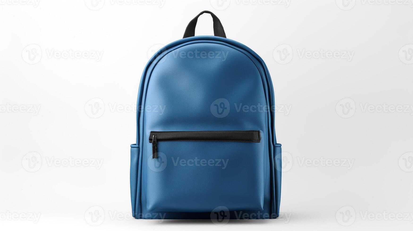 AI generated Blue School Backpack Bag isolated on white background with copy space for advertisement. AI Generated photo