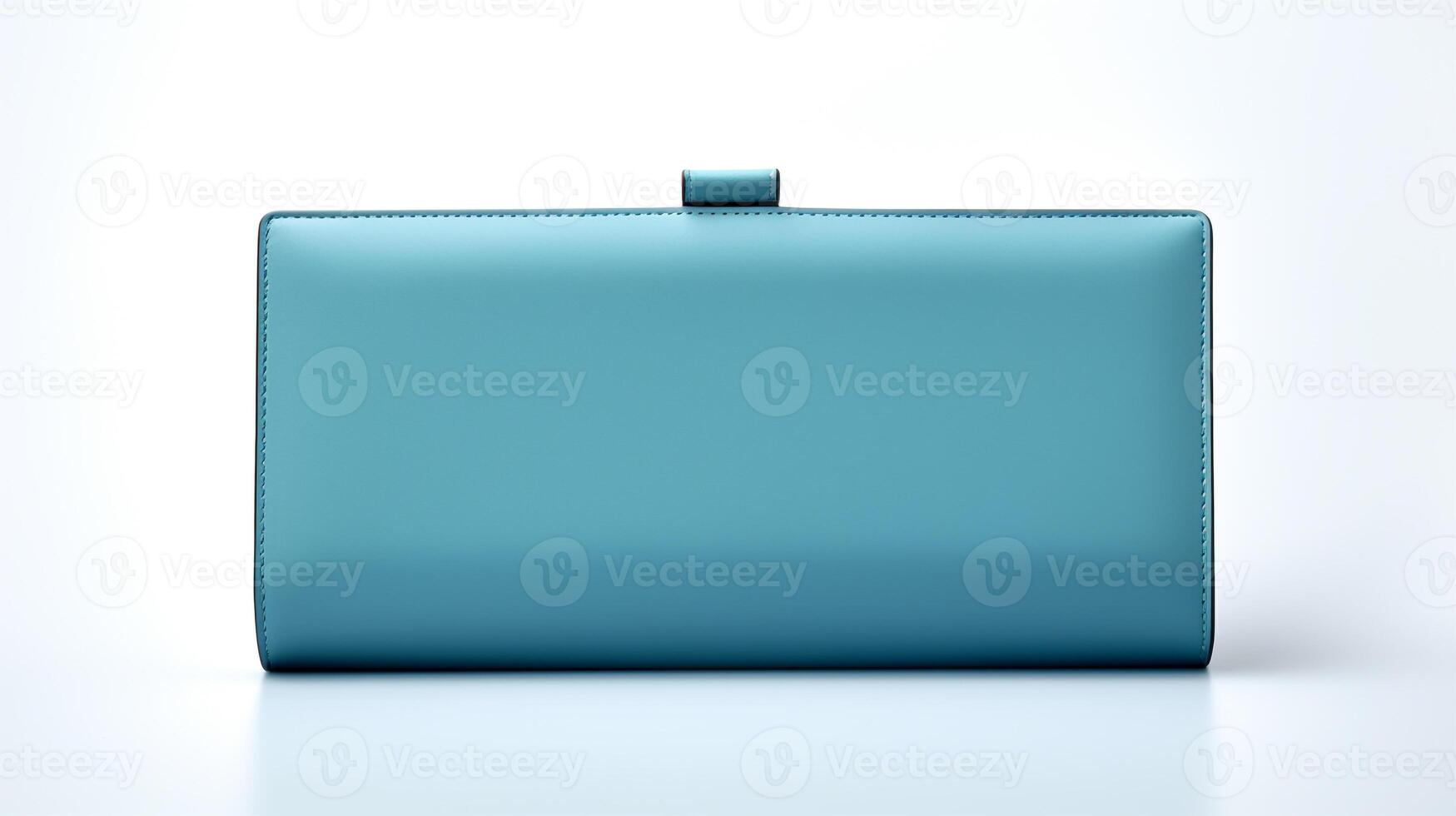 AI generated Blue Hardcase Clutch Bag isolated on white background with copy space for advertisement. AI Generated photo