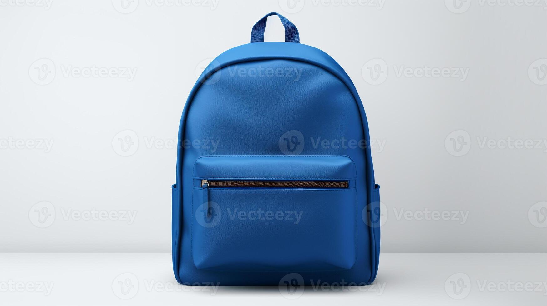 ai generado azul colegio mochila bolso aislado en blanco antecedentes con Copiar espacio para anuncio publicitario. ai generado foto