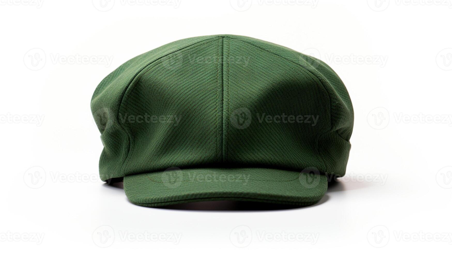 AI generated Photo of Green Newsboy Cap isolated on white background. AI Generated