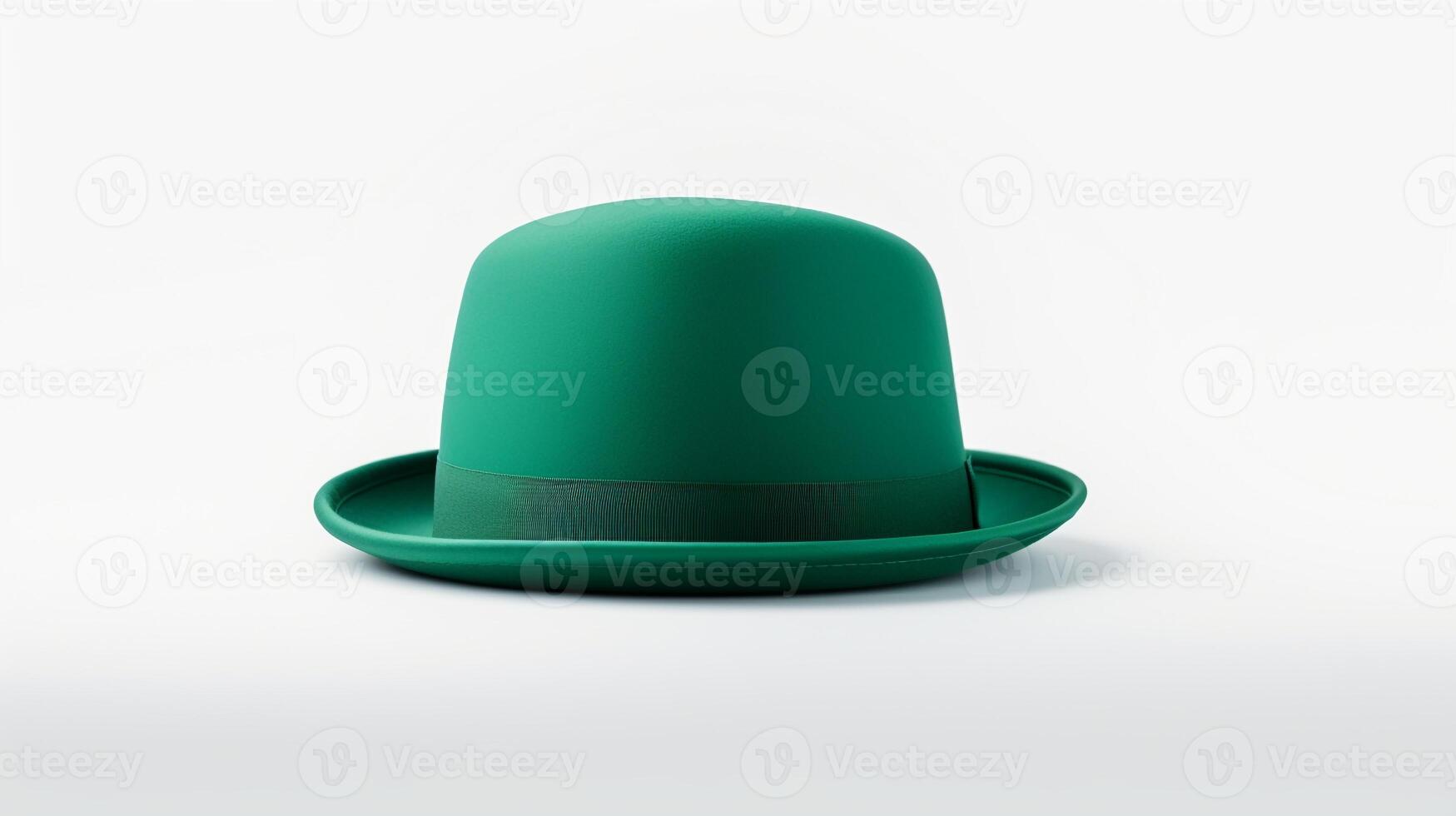 AI generated Photo of Green Bowler Hat isolated on white background. AI Generated