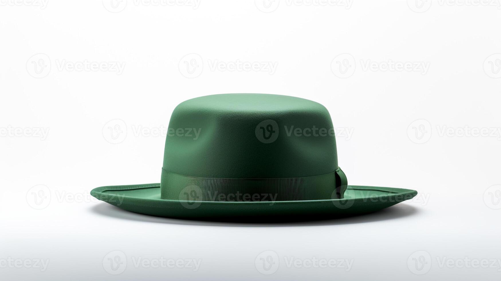 AI generated Photo of Green Boater Hat isolated on white background. AI Generated