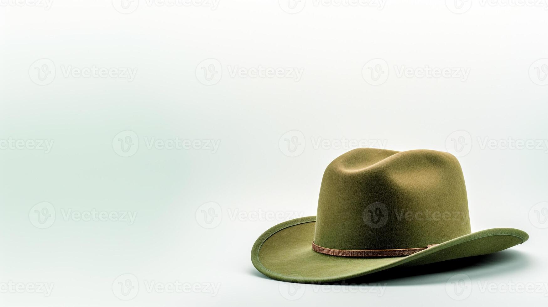 AI generated Photo of Green Cowboy Hat isolated on white background. AI Generated